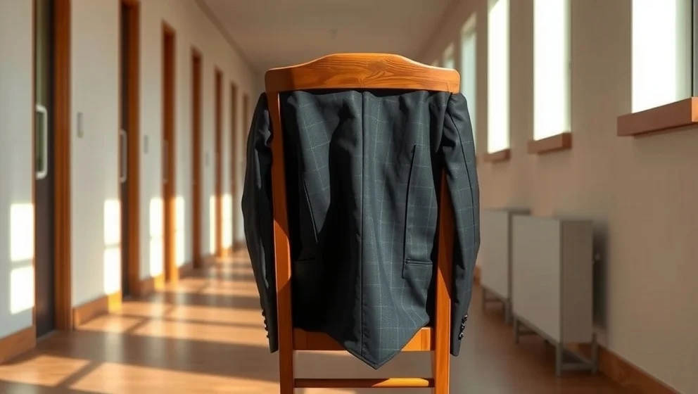 Han tog av sig sin kavaj och gick vidare