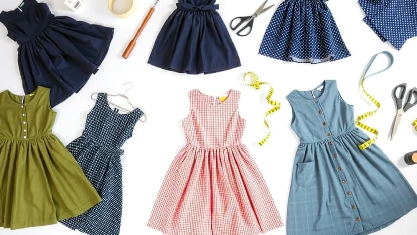 Mönster klänning a-form som passar alla