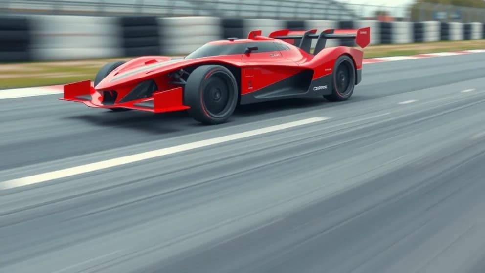 Radiostyrd bil som kör 100 km/h