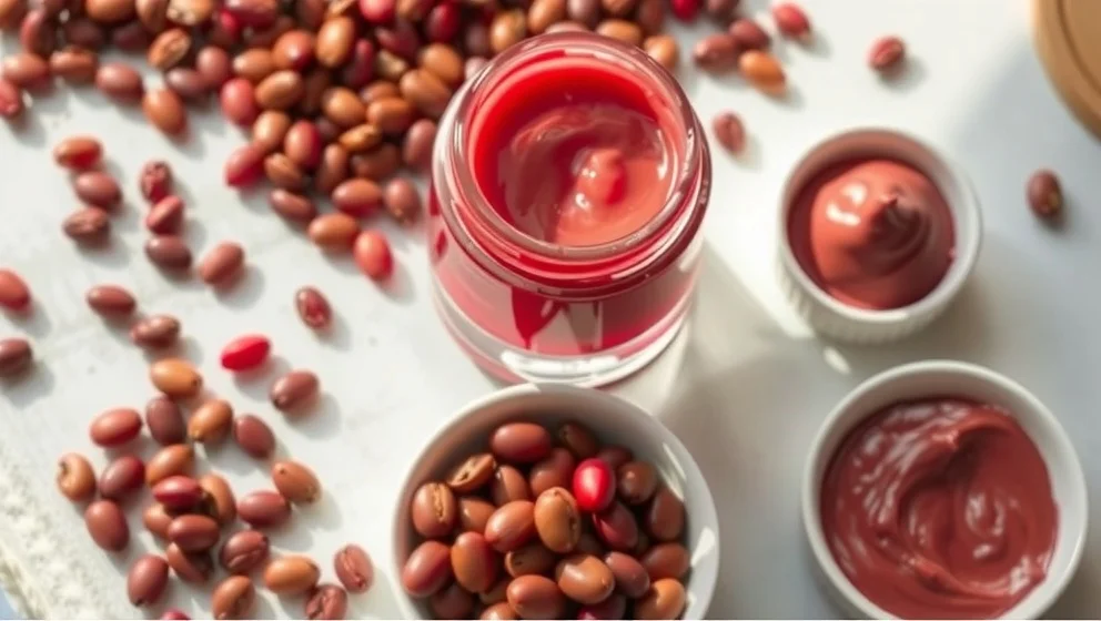 Röd bönmask som rensar porerna effektivt