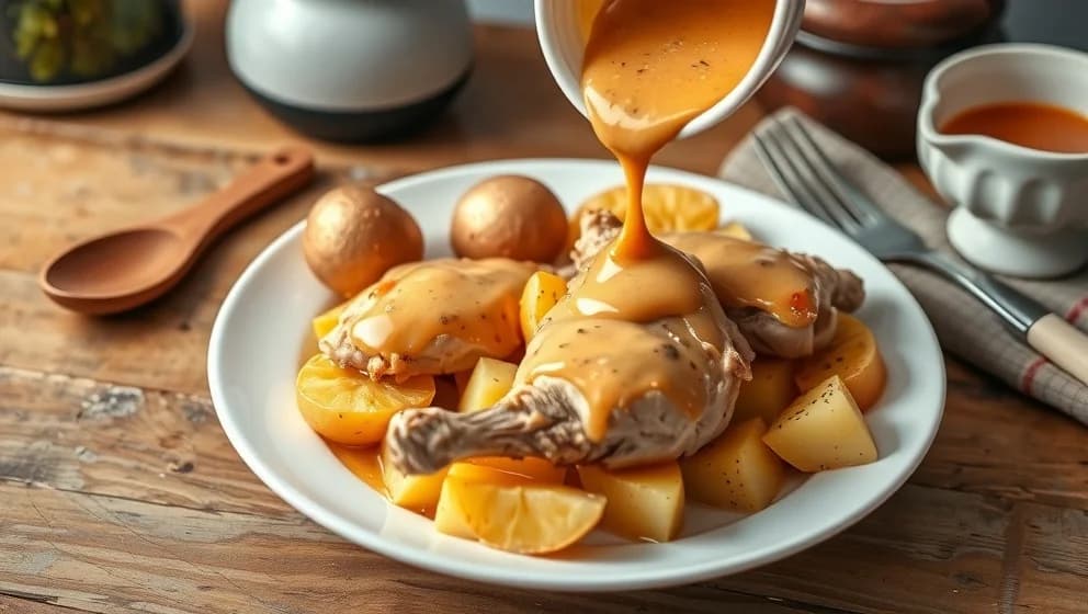 Varm sås till kyckling och potatis